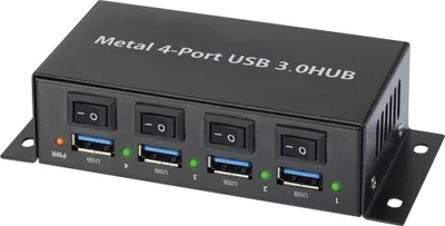 Immagine prodotto di Hub di interfaccia Renkforce 1318454 USB 3.2 Gen 1 (3.1 Gen 1) Type-A 5000 Mbit/s Nero