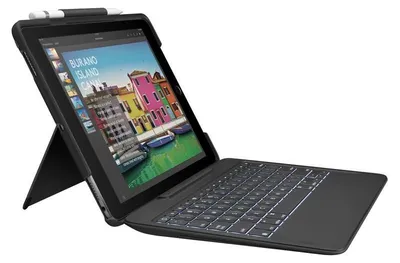 Produktbild von Logitech SLIM COMBO with detachable keyboard and Smart Connector for iPad Air (3rd gen) and iPad Pro 10.5-inch, QWERTY, Italienisch, Apple, iPad Pro 10.5" (3rd Gen), Schwarz, 26,7 cm (10.5")