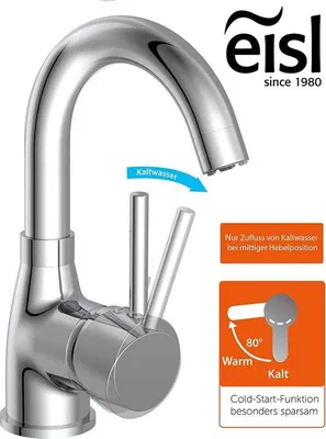 Productafbeelding van Famanu wastafelkraan voor keuken en badkamer - Messing, chroom, één hendel