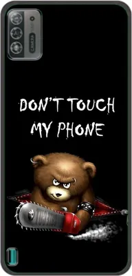 Produktbild von König Design Hülle kompatibel mit ZTE Blade A52 Lite Kunststoff Soft Handyhülle - Handy Case Dont Touch My Phone Bär Schwarz