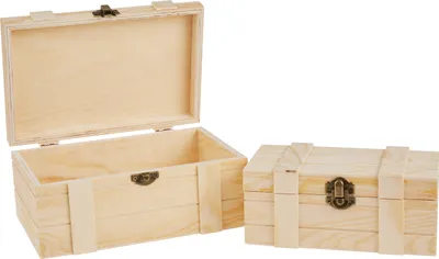 Produktbild von VBS Schatztruhen Set 2 Stück 17 bis 20 cm ideal für Basteln und Dekoration