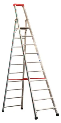 Produktbild von Euro-Profi Alu Stufenstehleiter Mod. S32577 - Stufenanzahl: 10, Länge: 3,15 m