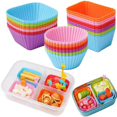 24er Set Silikon-Cupcake-Formen, antihaftbeschichtet, bunt