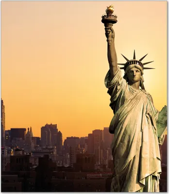 Produktbild von Wallario Herdabdeckplatte aus Glas, Größe 52 x 60 cm 1-teilig, Motiv Freiheitsstatue New York