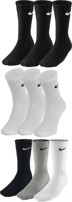 Produktbild von Nike Cushioned Crew-Trainingssocken (3 Paar) - Weiß/Schwarz Weiß/Schwarz XL