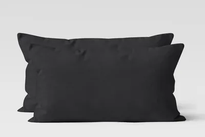 Produktbild von Jersey Kissenhüllen 2er Set 100% Baumwolle superweich Kopfkissenhülle Bettkissenbezug Kopfkissenbezug Kissenbezug 40x80 cm schwarz