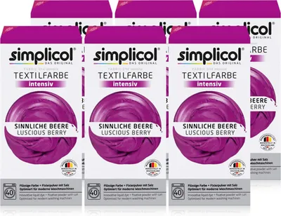 Produktbild von Simplicol Textilfarbe intensiv Sinnliche-Beere - Einfaches Färben (6er Pack)