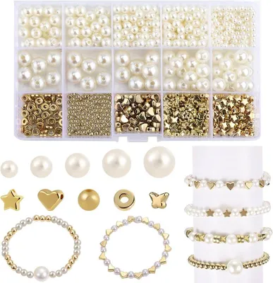 Armband Perlen Set für Schmuckherstellung mit Perlmutt