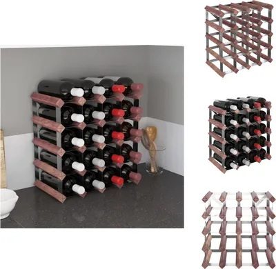 Produktbild von vidaXL Weinregal für 20 Flaschen Braun Massivholz Kiefer -  Weinregale