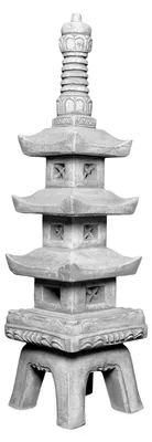 Produktbild von Steinlaterne in Form einer japanischen Steinpagode, grau, frostsicher für den Außenbereich, Höhe 92 cm, Gewicht 38 kg