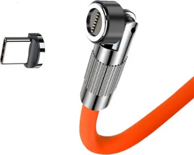 Produktbild von 120w 6a Schnellladekabel 180 Grad Rotationslader für Xiaomi Huawei Orange Type-c Head