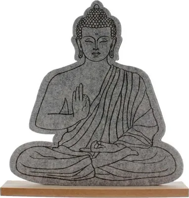 Produktbild von Buddha sitzend - grau/braun - ca. 33 x 5 x 34,5 cm
