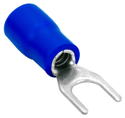 Gabelschuhklemmen, 100 Stück, blau, 16-14 AWG, #8 Bolzen