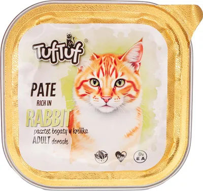 Produktbild von Tuftuf | Feuchtigkeitsspendendes Futter für Katzen - Królik - 100g - Vollwertige Mahlzeit - Nassfutter für Katzen