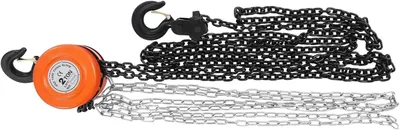 Productafbeelding van Kettingtakel, 2 ton draagvermogen, 3 meter handmatige stalen ketting, oranje