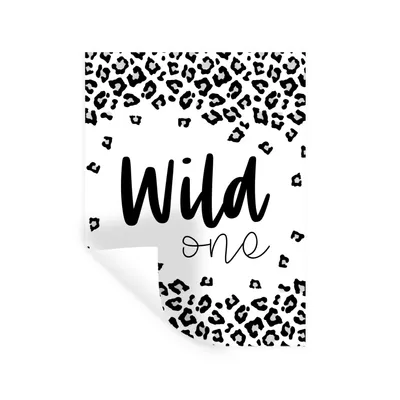 Obrázok produktu pre MuchoWow® Nálepka na stenu - Príslovia - Citáty - Wild one - 120x160cm - Samolepiaca a polohovateľná