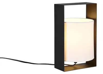 Obrázok produktu pre Stolná lampa, čierna, E27, látkové tienidlo, V 27 cm