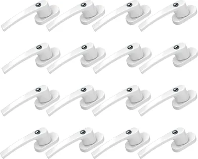 Produktbild von BASI - Fenstergriff - FG 503 - abschließbar - 16er Set - inkl. 2 Schlüssel - Gleichschließend - Alu Weiß - 16X7553-0002