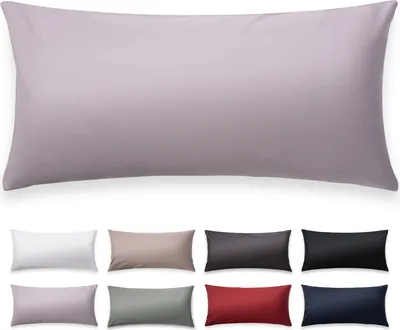 Produktbild von Blumtal 2er-Set Premium Mako Satin Baumwolle Kissenbezug 40x60 cm - Superweicher Kopfkissenbezug 40x60, mit Edler Glanz Optik und Gleichfarbigen Reißverschlüssen, Kissenhülle, Grau