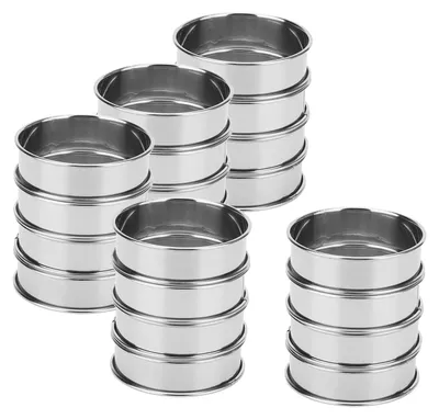 20 Crumpet-Ringe 8 cm, Edelstahl, antihaftbeschichtet, Backringe