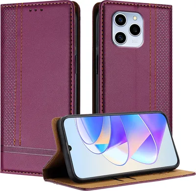 Obrázek produktu pro Pouzdro pro Honor 60 SE kožené flipové pouzdro s funkcí stojánku Fialová