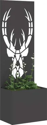 Zdjęcie produktu dla Donica Ogrodowa Z Dekoracyjną Płytą Czarny 50 X 140 Cm Lumarko!
