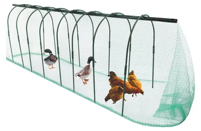 Productafbeelding van Outdoor Kippen Tunnel - Mobiel en Groot Net - 9 x 0.8 m