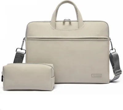 Produktbild von 15.6 Zoll Frauen Männer Computer Handtaschen Kunstleder Laptoptaschen, Weiß