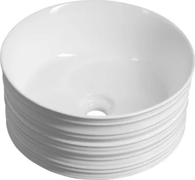 Image de Lavabo à poser ALETTE, céramique, Ø 41 cm, blanc