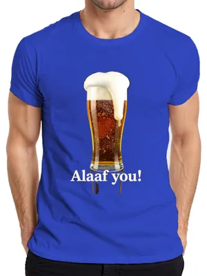 Productafbeelding van Alaaf! Biertje, Carnaval, Keulen, Feest, Cadeau, Vintage, Heren T-shirt, Blauw, XL