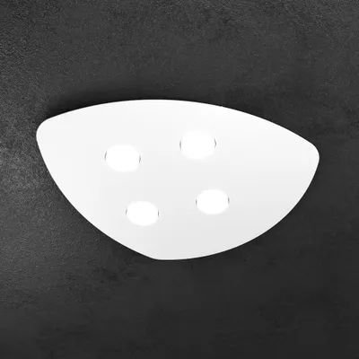 Image de Plafonnier en métal de forme moderne blanc 4 lumières Gx53