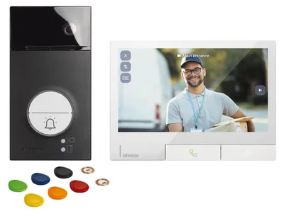 Produktbild von BTICINO Video-Türsprech-Set Flex’ONE, LINEA 3000 schwarz, Classe 300X Light, WLAN, 2-Draht, 1 Stk.