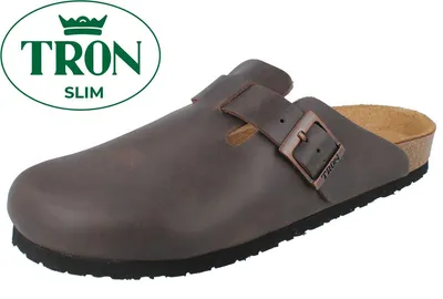 Produktbild von TRON Escalet slim Damen Herren Tieffußbett Clog dunkelbraun Nubukleder - Größe: 44