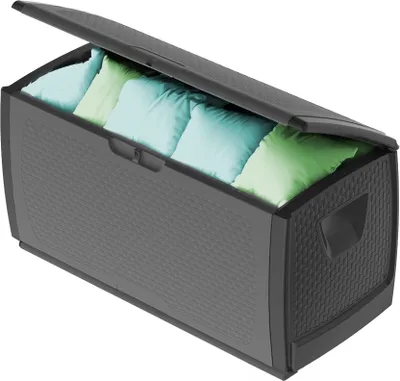 Produktbild von Gartenbox Wetterfest Outdoor Auflagenbox Wasserdicht Garten Box Gartenauflagen Gartentruhe Kissenbox XXL Aufbewahrungsbox Garten Paketbox Gartenkiste mit Rollen 430 L