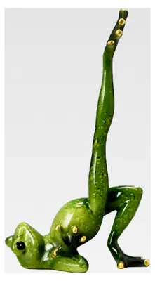 Produktbild von Yoga Frosch Deko Figuren, ca. 20 cm Harz Froschstatue Dekoration für Haus, Büro und Zimmer (Einbeinig)