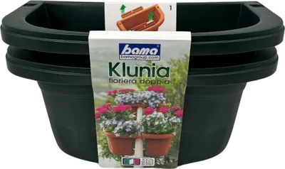 Obrázok produktu pre BAMA Závesný kvetináč na zábradlie KLUNIA, 40 cm, farba verde
