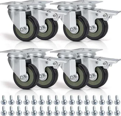 Produktbild von Famanu Zwenkwheels 50 mm mit Gummibereifung - Set von 8 Stück für Trolleys und Umzüge