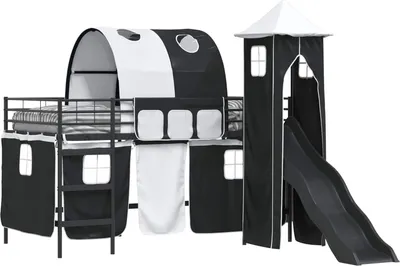 Produktbild von Kinderloftbett Schwarz 100 x 200 cm Metall
