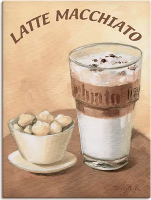 Produktbild von ARTland Leinwandbild Latte Macchiato Größe: 45x60 cm