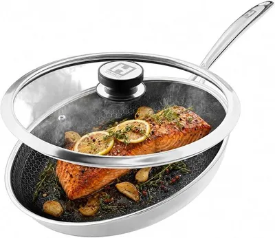 Imagen del producto de Sartén profesional de 28 cm [CON TAPA DE VIDRIO] - Recubrimiento antiadherente (con tapa)