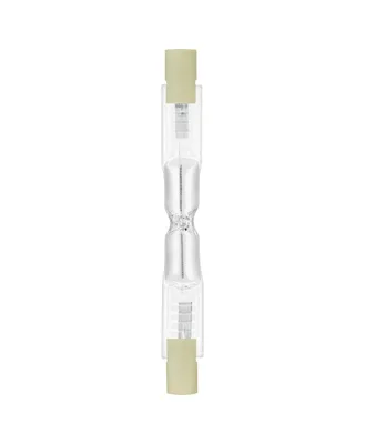 A studio shot of a halogen tube lamp against a white background.