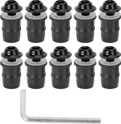 Produktbild von 10pcs Motorrad M5x16mm/0,6 -Zoll Windschildschrauben – Schwarz mit Schraubenschlüssel
