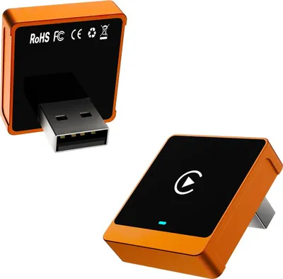 Produktbild von INF Orangefarbener Wireless CarPlay Adapter - Kabelgebundene zu kabelloser Konvertierung