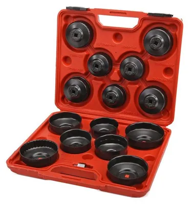 Produktbild von HBM Ölfilter-Demontagesatz – Ölfilterdeckel-Set, 15-teilig