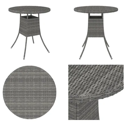 Produktbild von vidaXL Gartentisch Grau 70x70x73 cm Poly Rattan - Gartentisch - Gartentische - Tisch - Tische
