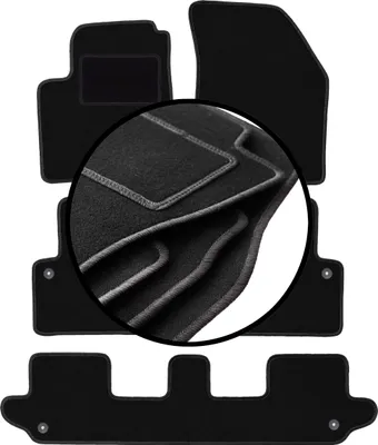 Image de Jeu de tapis de sol en velours pour : Volvo XC90 I SUV 7 places (2002-2014)
