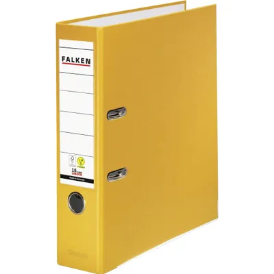 Image de Falken 20x Classeur à levier PP A4 dos de 80mm VEGAN noir Jaune 09984048007F