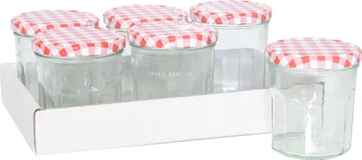Produktbild von Wurstglas 324 ml Deckel rot/weiß 6 Stk