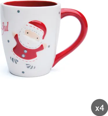 Produktbild von Excelsa Set Von 4 Tassen Santa Claus Stoneware 40 Cl Bunt