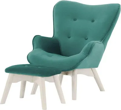 Zdjęcie produktu dla Fotelik uszak dziecięcy z podnóżkiem Ducon Mini Velvet-Kronos 12-biały